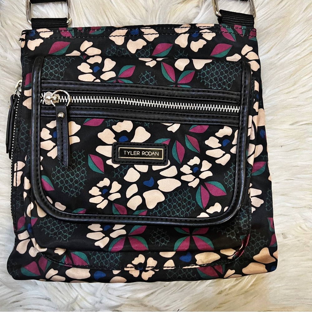 Tyler Rodan Black Floral Crossbody Bag Gem